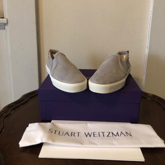 Stuart Weitzman Harlow Grey Fashion Sneakers 7.5M - Picture 5 of 8